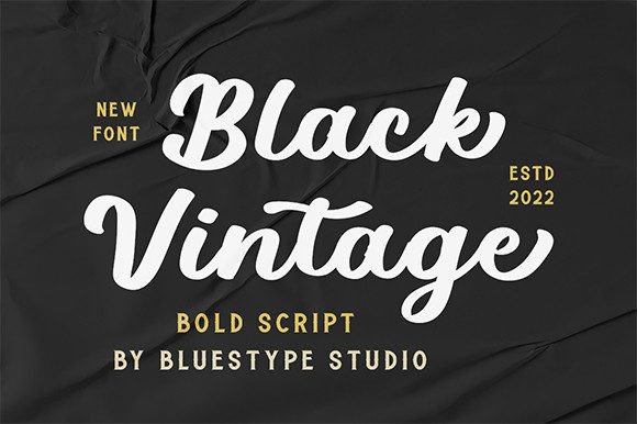 Black Vintage: A Bold Script Font for Digital Branding