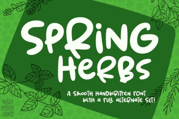 Spring Herbs Font: A Whimsical Asset for Digital Branding